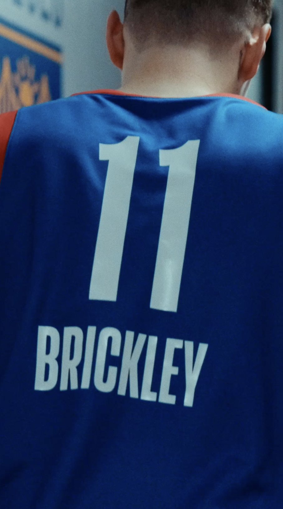 Close-up of a Brickley #11 jersey