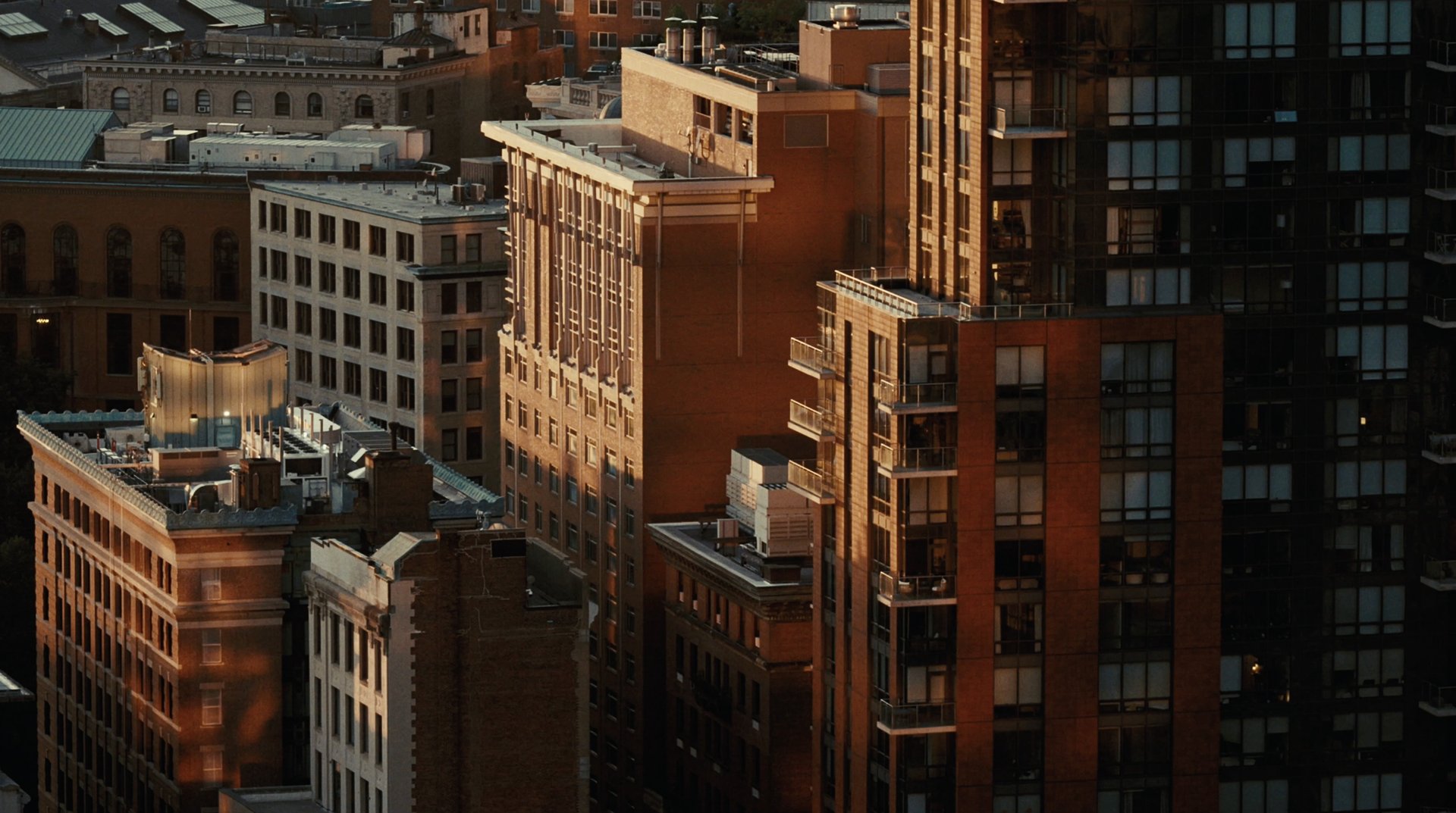 Rooftops and high-rises in warm evening light