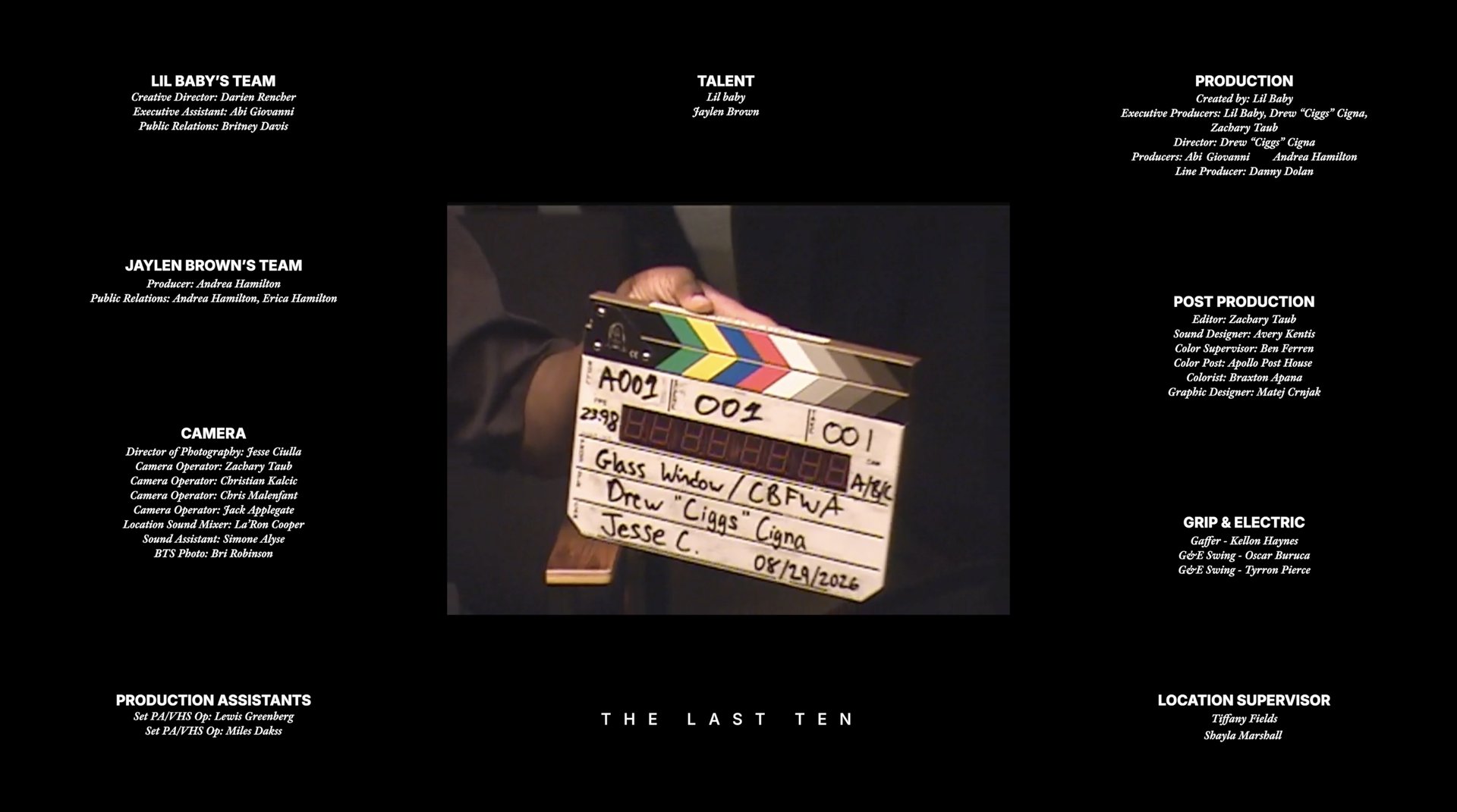 End credits for The Last Ten