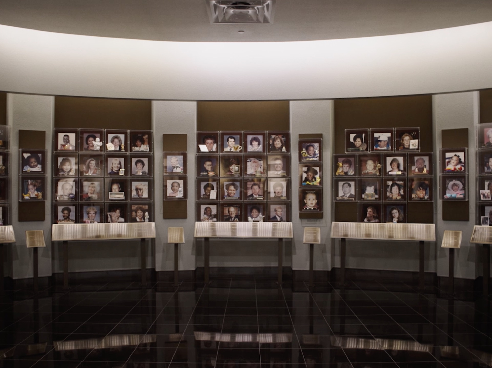 Wall of photographs at the Oklahoma City National Memorial, honoring those lost in the 1995 bombing